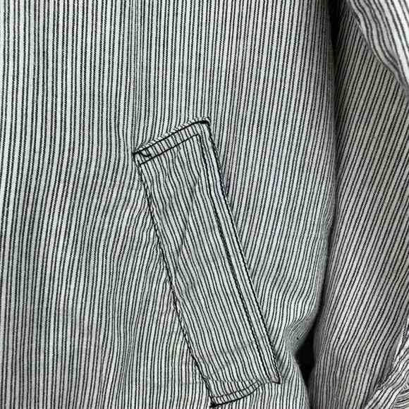 NORTH STYLE Jacket Womens medium hooded striped pockets‎ gray/white - Picture 4 of 5